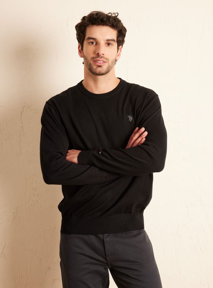 US Polo Assn Sweater Básico Cuello Redondo Logo Bordado