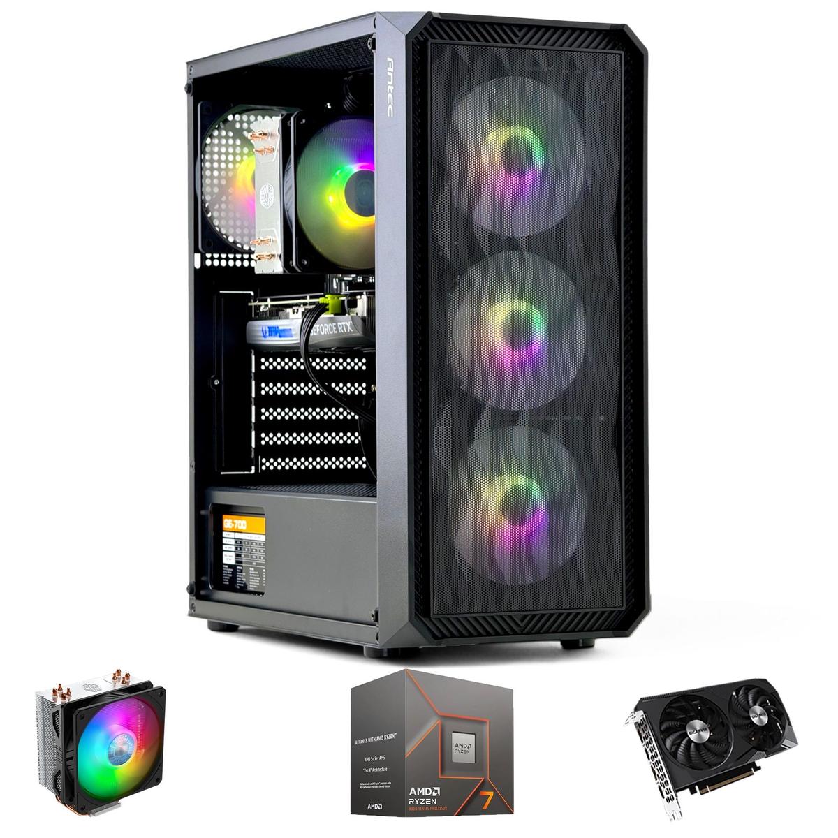 PC GAMER AMD RYZEN 7 8700 32gb DDR5 1Tb RTX 3050 WiFi Air Hyper PC ...