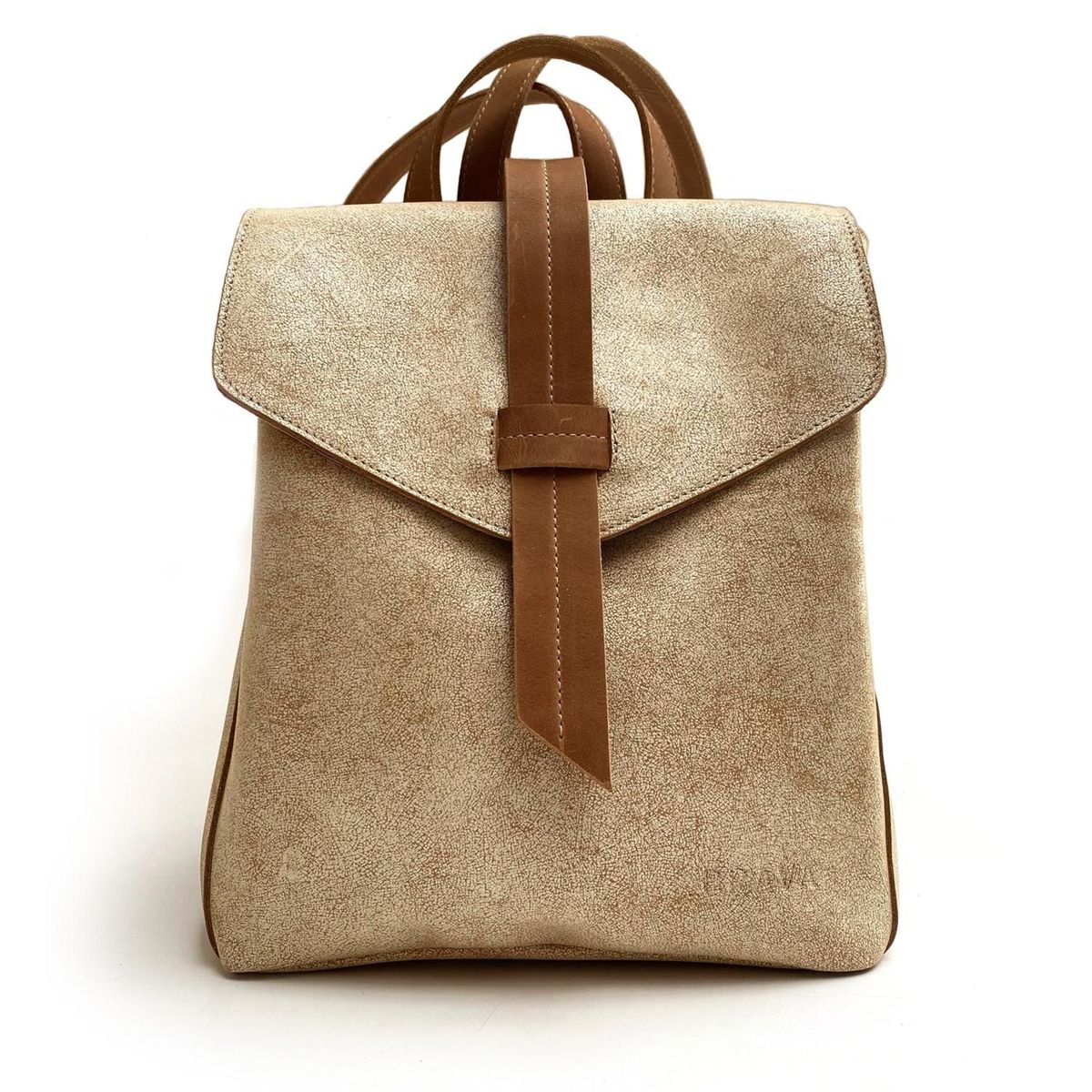 Mochila de cuero modelo ELENA Off White Brava