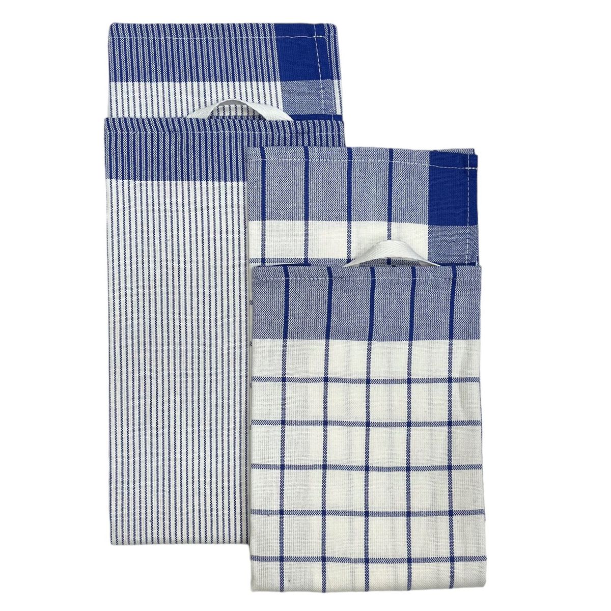 Set de 3 Paños de Cocina Tejido 100%ALGODON Azul