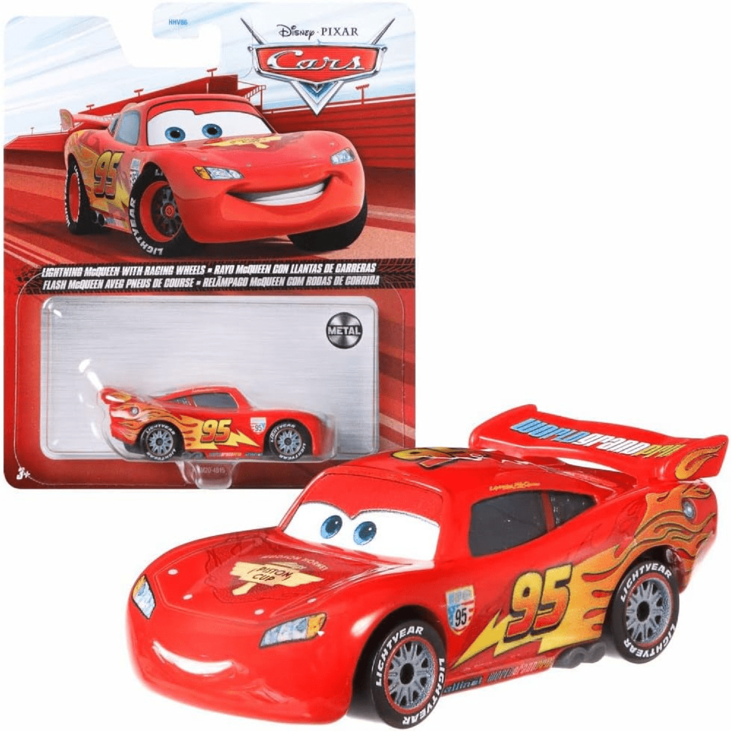 Disney Cars Vehículo Metálico Rayo McQueen Con Llantas De Carrera ...