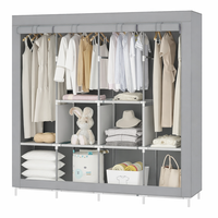 Armario Closet Ropero Armable Organizador Colgador XL Gris