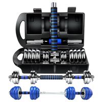 Set Mancuernas De Metal Cromadas 20 Kg Con Barra