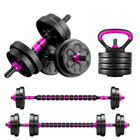 Set Mancuernas Barra Ajustables 15 Kg 3 En 1