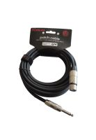 Cable XLR-Plug 6,3mm de 6 mt Kirlin MPC-282PN/BK 6M