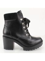 Botín Exs Militares Cuero Negro