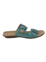 Sandalia Exs Broches Cuero Turquesa