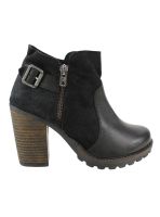 Botín Carmela Broche Gamuza Negro