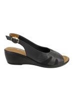 Sandalia Exs Texturas Cuero Negro