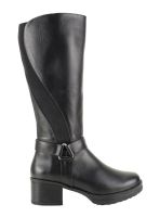 Bota Exs de Cuero Plataforma Negra