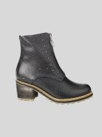 Botín Exs Tachas Cuero Negro