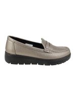 Mocasín New Walk Plataforma Confort Plateado