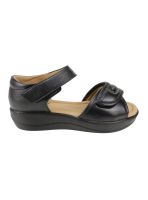 Sandalia New Walk Texturas Velcro Negra