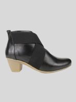 Botín Palm Cuero Cruzado Negro