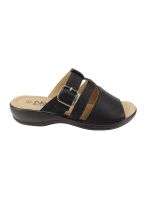 Sandalia New Walk Slip On Broche Negra