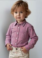 Camisa Huaso Cuadrillé Manga Larga 100% Algodón  Cuadros Rojo y Negro