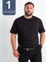Polera Camiseta 100% Algodón Premium Manga Corta Color Negro para Hombre