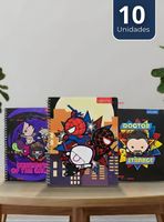 Pack 10 Cuadernos Universitarios Marvel Heroes 100 Hojas Proarte Diseños Surtidos