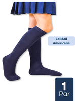 Calcetines Escolar Largo Azul 100% Bambú (1 Unidad)