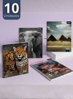 Pack 10 Cuadernos Universitario Animal & Places Ross 7mm 100 hojas Diseños Surtidos