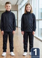 Conjunto Escolar Buzo Pantalón Y Polerón Tela Sintética Niño y Niña Unisex Azul 3 a 16 años