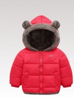 Parka Con Capucha Manga Larga Niña Orejitas Roja