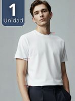 Polera Camiseta 150g Manga Corta 100% Algodón Textura Suave Blanco Hombre