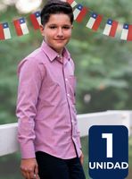 Camisa Huaso Cuadrillé Algodón Niño Juvenil Color Rojo