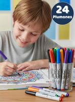 Set 24 Plumones Sharpie Punta Fina Marcadores de Colores Surtidos