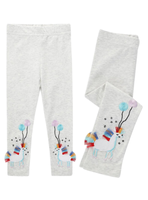 Calzas Niña Unicornio Con Globos Gris Jump Kids 100% Algodón