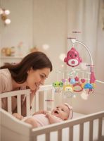 Móvil Giratorio Musical Proyector Bebé Niña Rosado