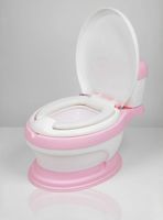 Pelela Inodoro Baño Entrenador Portátil para Niña Color Rosa Asiento Acojinado