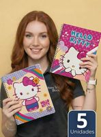 Pack 5 Cuadernos Universitarios Hello kitty 100 Hojas Proarte en Diseños Surtidos