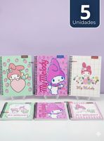 Pack 5 Cuadernos Universitarios My Melody de 100 Hojas Proarte Diseños Surtidos