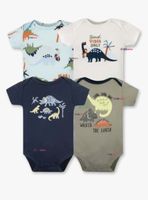 Pack 4 Bodys Niños Manga Corta Tedmimak 100% Algodón Dino Aventura