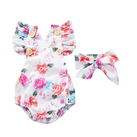 Body Floreado con Volado y Cinta para Bebé Niña Jump Kids Rosa Claro