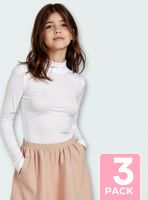 Pack 3 Camiseta Niña Primera Capa Bambú Invierno Cuello Beatle Polera