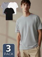 Pack 3 Camisetas Poleras 100% Algodón Básica Lisa Elástica Hombre Colores Surtidos