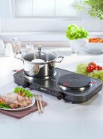 Cocina Eléctrica 2 Platos Cocinilla 2000W de Potencia Encimera  Portátil