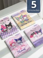 Pack 5 Cuadernos Universitario My Melody & Kuromi Proarte de 7mm 100 Hojas Diseño Surtido