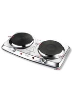 Cocina Eléctrica Portátil 2 Platos 2000W de Potencia Acero Inoxidable