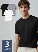 Pack 3 Camisetas Poleras 100% Algodón Básica Elástica Hombre Colores Surtidos