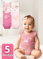 Pack 5 Bodys Niña Sin Manga Tedmimak 100% Algodón Hello princess