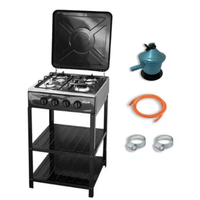 Cocina Encimera A Gas Licuado 4 Platos con Mesa + Kit De Instalación