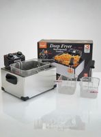 Freidora Aceite Eléctrica Capacidad 5 Litros 2000W potencia de Acero Inoxidable