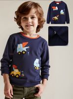 Polerón Algodón Cuello Redondo Niños Azul Grúa