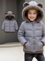 Parka Con Capucha Manga Larga Unicolor Niño Y Niña Jump Kids Grey