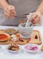 Mortero De Piedra Mármol Natural Pulido Para Moler Especies