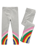 Calzas Niña Arco Iris Gris Claro Jump Kids 100% Algodón