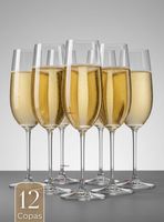 Set de 12 Copas de Champaña Espumante Vidrio Capacidad 180 ml